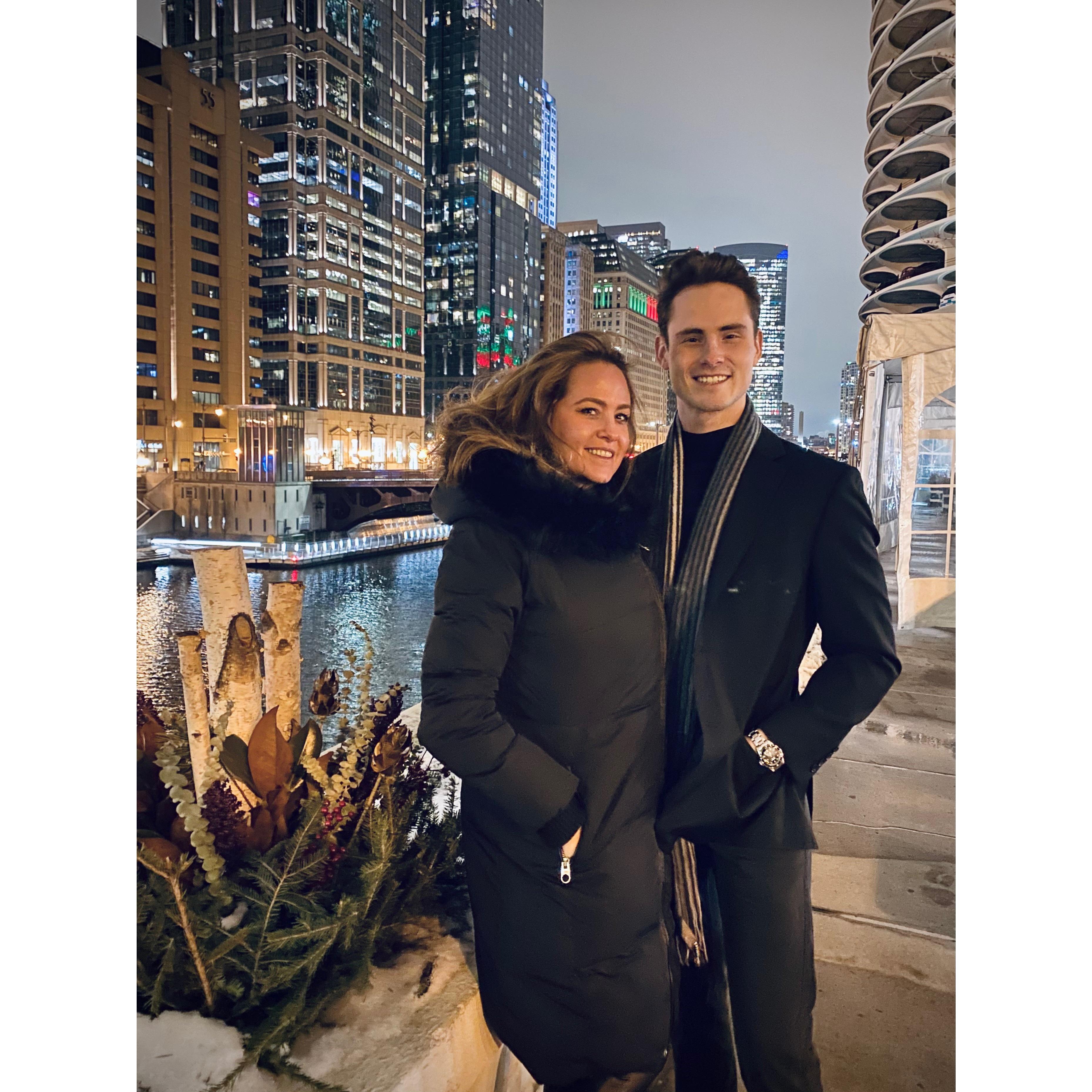 Alan and his mom the night we got engaged