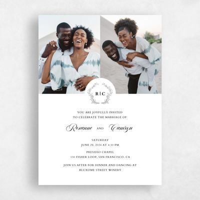 White Wedding Invitation - Eleanora Multiphoto