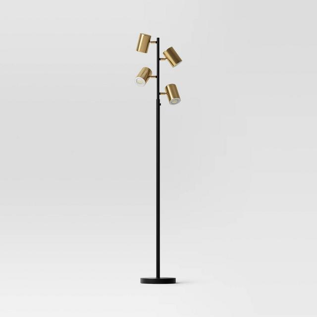 Dean Spotlight Floor Lamp Black/Brass - Threshold™
