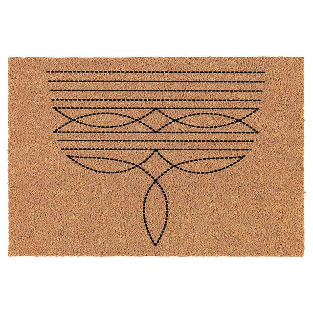 Welcome Doormat Coco Coir Door Mat Gift Boot Stitch Cowboy Cowgirl (30" x 18")