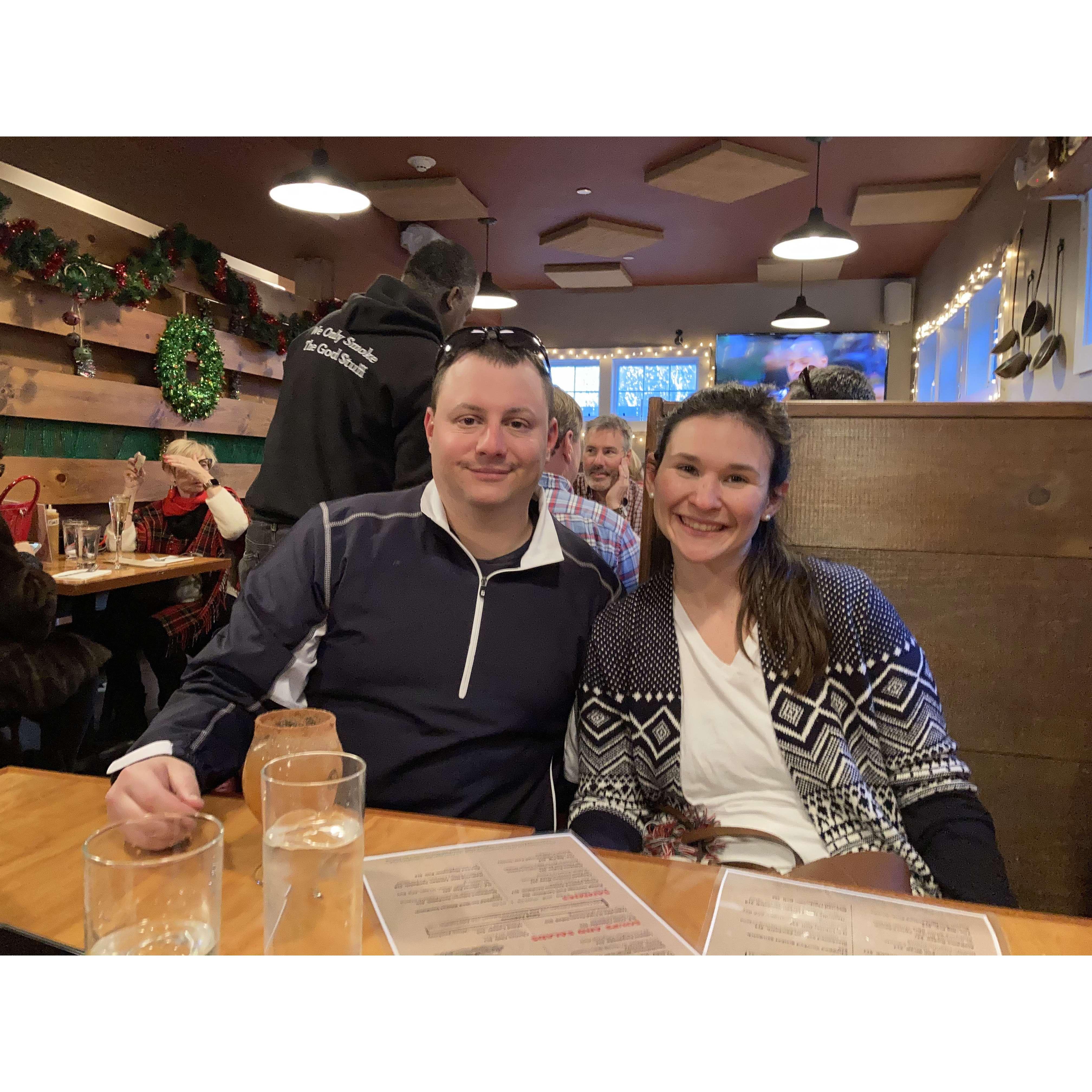 Dinner after getting engaged in Nantucket