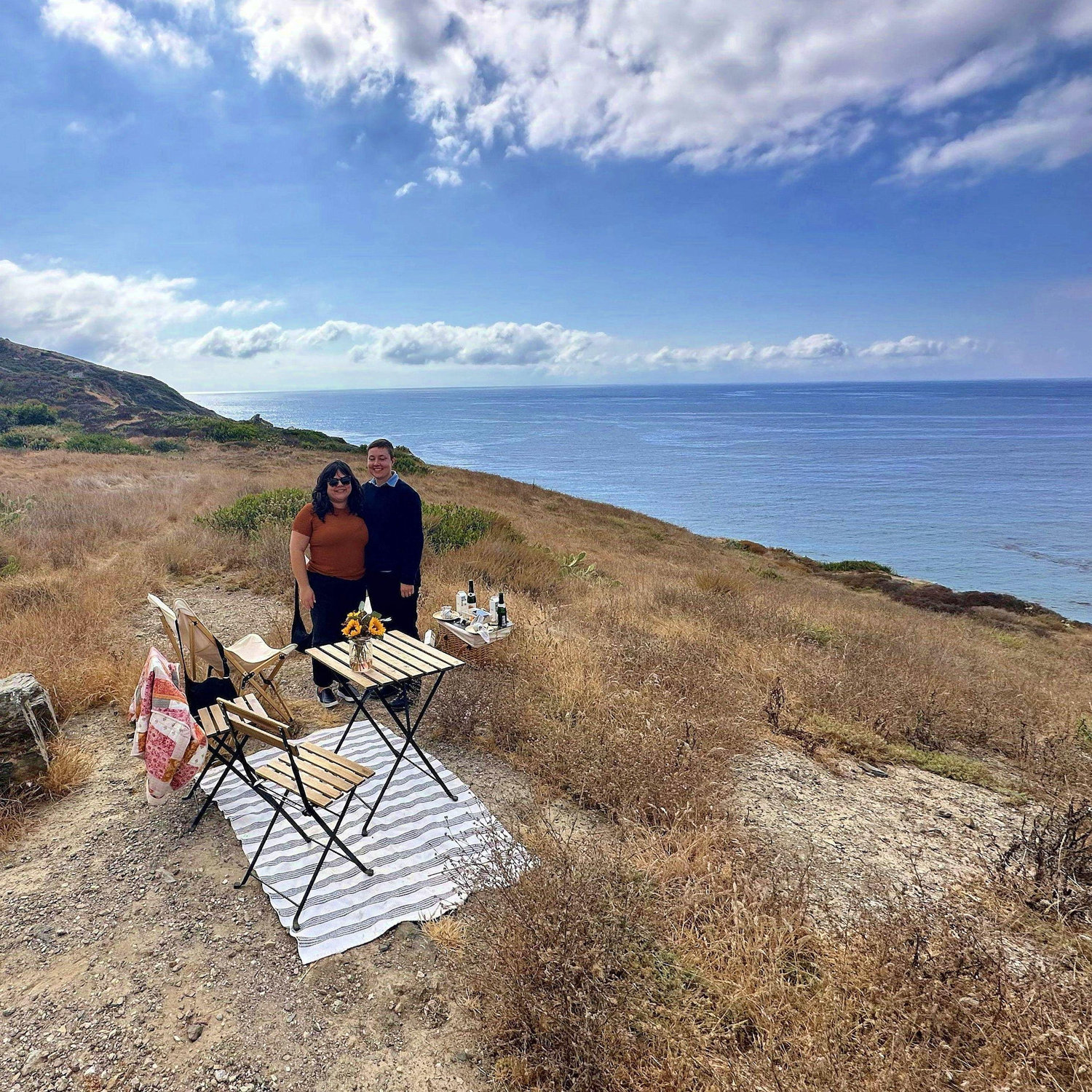 After Andrina proposed on Catalina Island, taken by a nice hiker named Jim