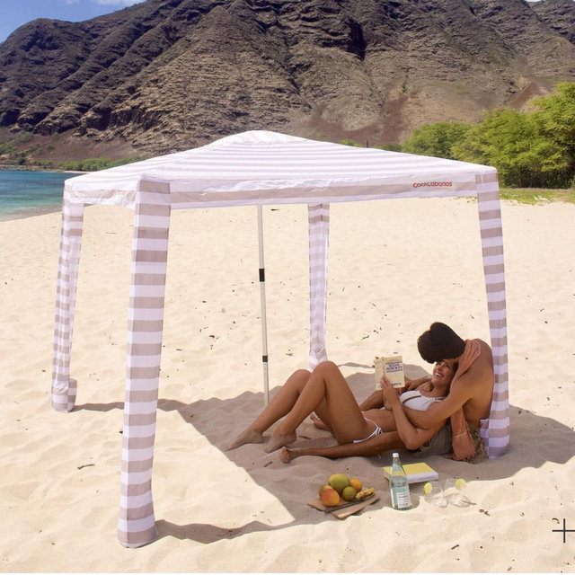 COOLCABANA 5 - Tan Stripes / Large - 64ft²