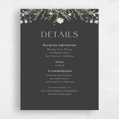 Dark Charcoal, Black Wedding Enclosure - Papillon