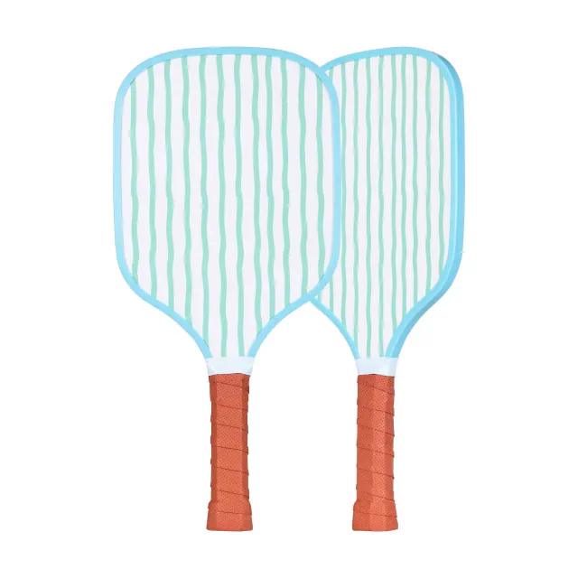 Pickle O'Joe Pickleball Paddle and Ball Set - Blue Wavy Striped