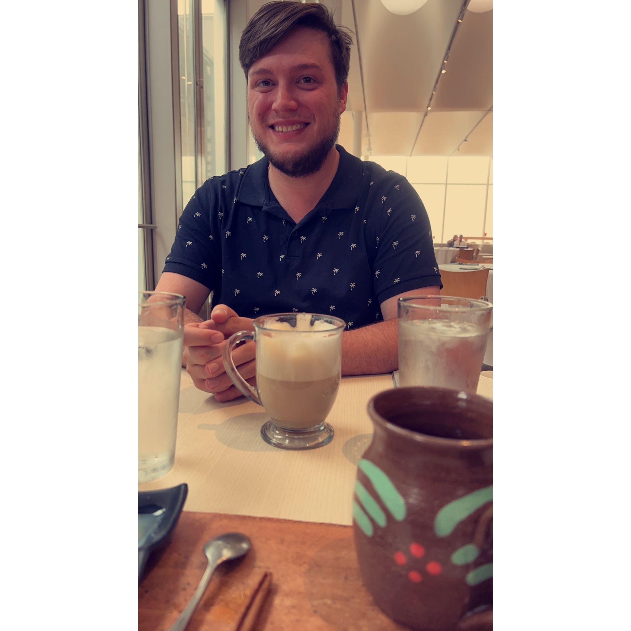 For Wayne's 25th birthday, we went to the NC Museum of Art in Raleigh. We started with brunch in a lovely restaurant inside the museum!