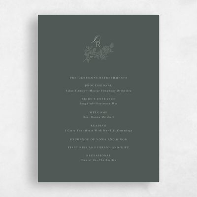 Multi-Colored Wedding Program - Lisette
