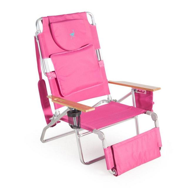 Ostrich Deluxe Padded Sport 3-in-1 Aluminum Beach Chair, Pink