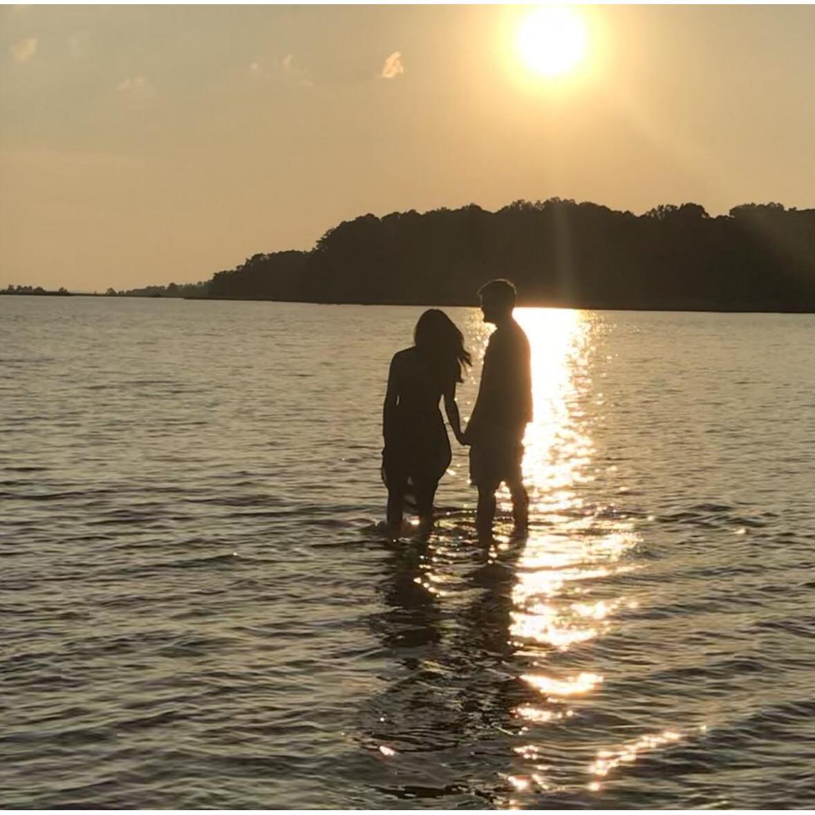 This is as far as Mike likes to go in the ocean!