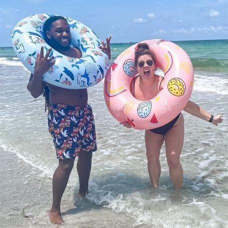 Goofin' around on our beach trip to Santa Rosa Beach, FL!