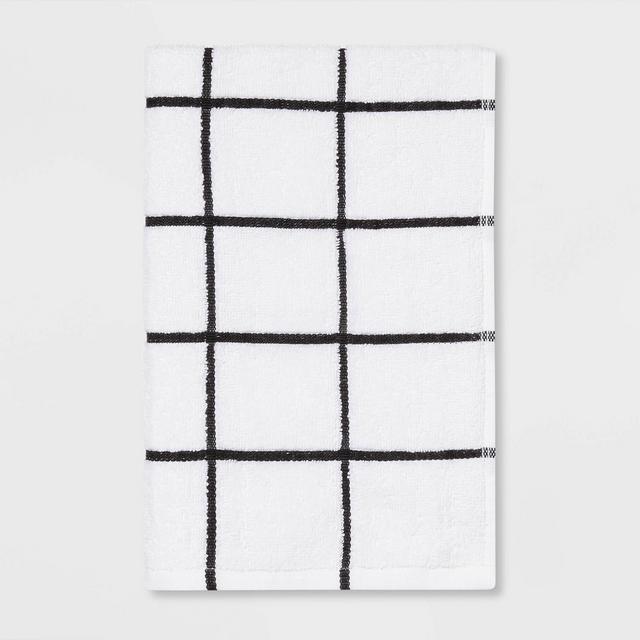 Everyday Grid Hand Towel Black/White - Room Essentials™