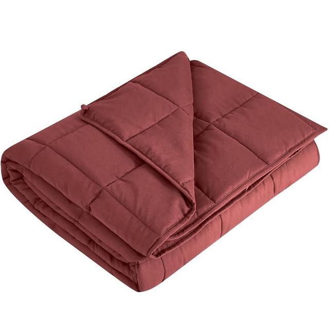 L'AGRATY Weighted Blanket - 60"x80" 15lbs Cooling Breathable Heavy Blanket Microfiber Material with Glass Beads Big Blanket for Adult All-season Summer Fall Winter Soft Thick Comfort Blanket