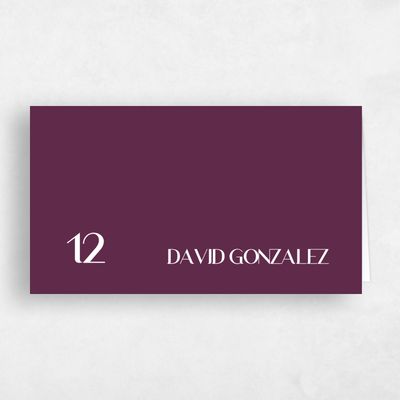 Plum, Purple Wedding Place Card - Millsboro