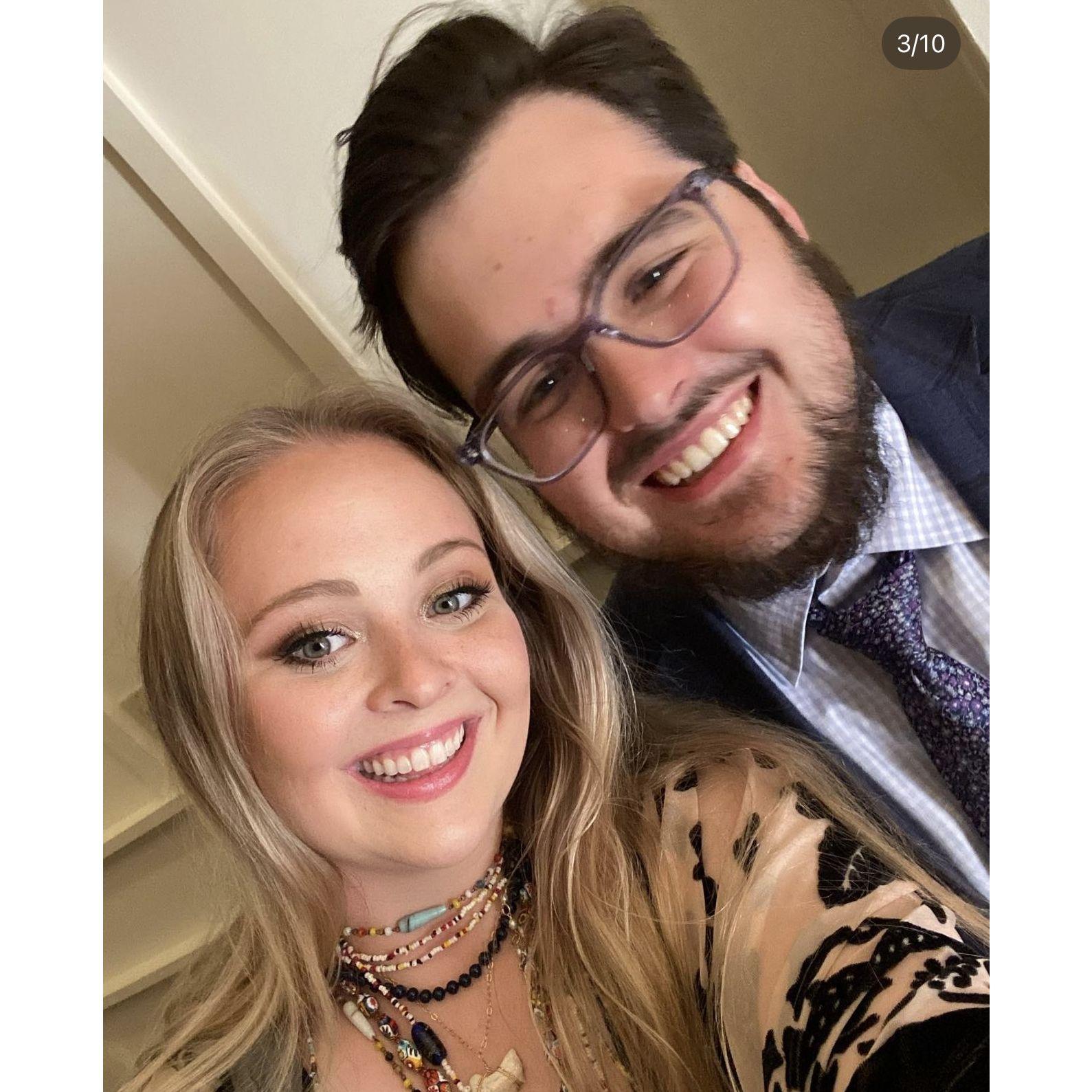 Alison and Gerard at a wedding
