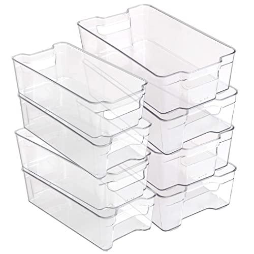 Skywin Plastic Stackable Storage Bins for Pantry - Stackable Bins for Organizing Food, Kitchen, and Bathroom Essentials (Multi - 8 Pack), Multicolor