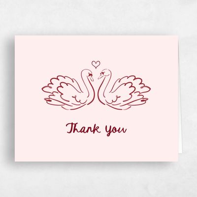 Pink Non-Photo Wedding Thank You - Somero Landscape