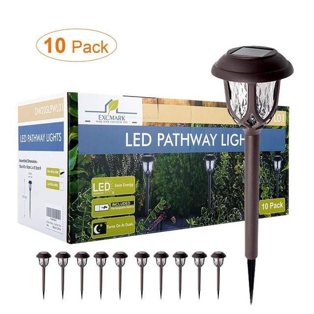 Solar Lights Outdoor Decorative, Solar Pathway Lights Outdoor, Solar Powered Garden Yard Lights for Walkway Sidewalk Driveway. (Warm White 10 Pack)