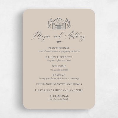 Brown Rounded Wedding Program - Humbyrd
