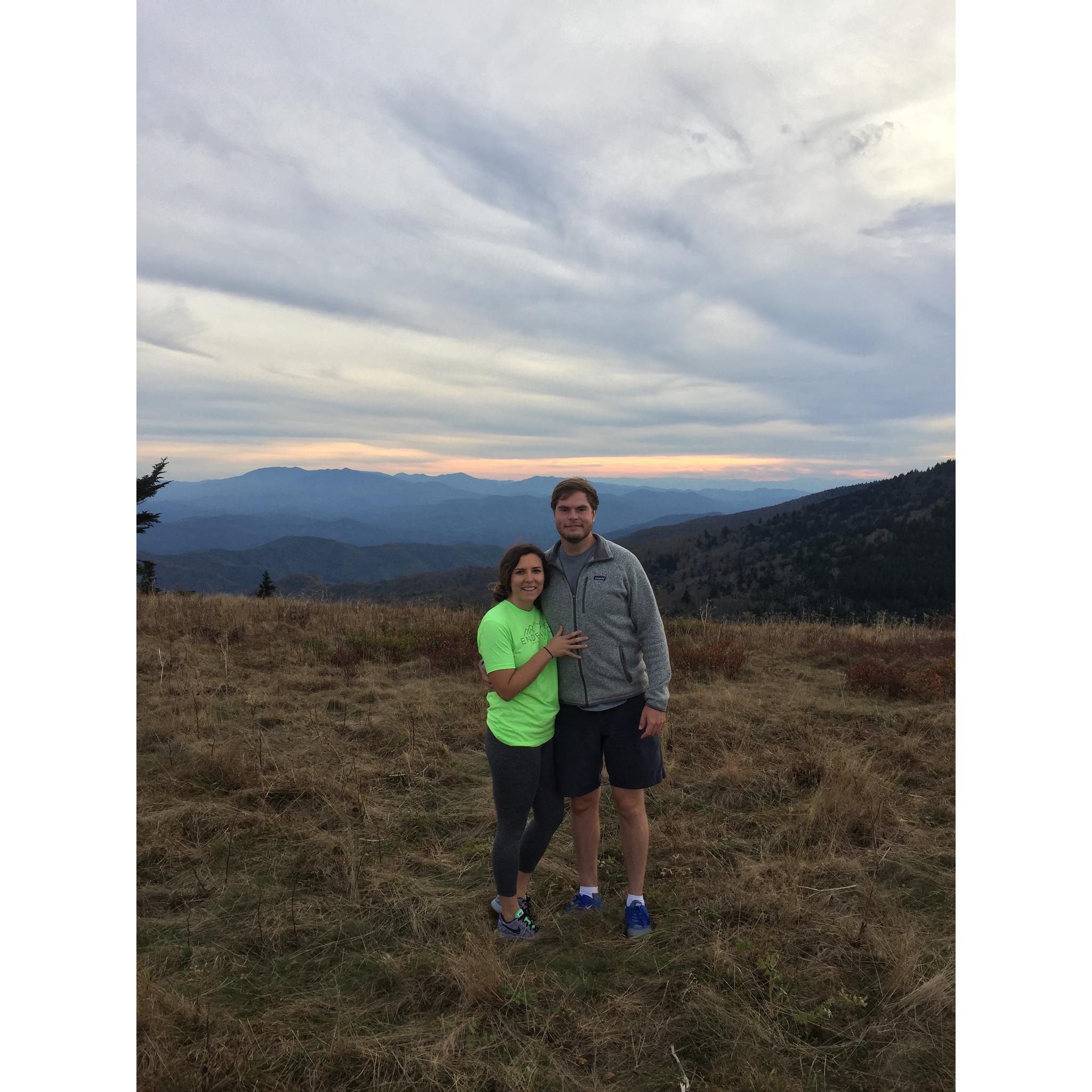 Right before "I love you!" "I love you too!" at Roan Mountain.