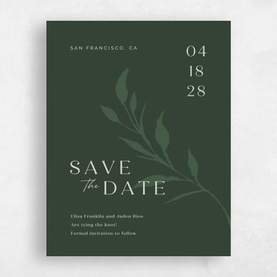 Deep Forest, Green Wedding Save the Date - Aneci Portrait