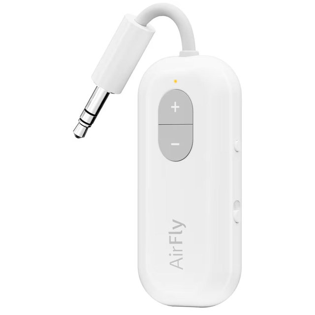 Twelve South AirFly SE | Bluetooth Wireless Audio Transmitter Adapter for AirPods/Headphones, 20+ Hr Battery, Works with 3.5mm aux Jacks on Airplanes, TVs, Gym Equipment, and Travel