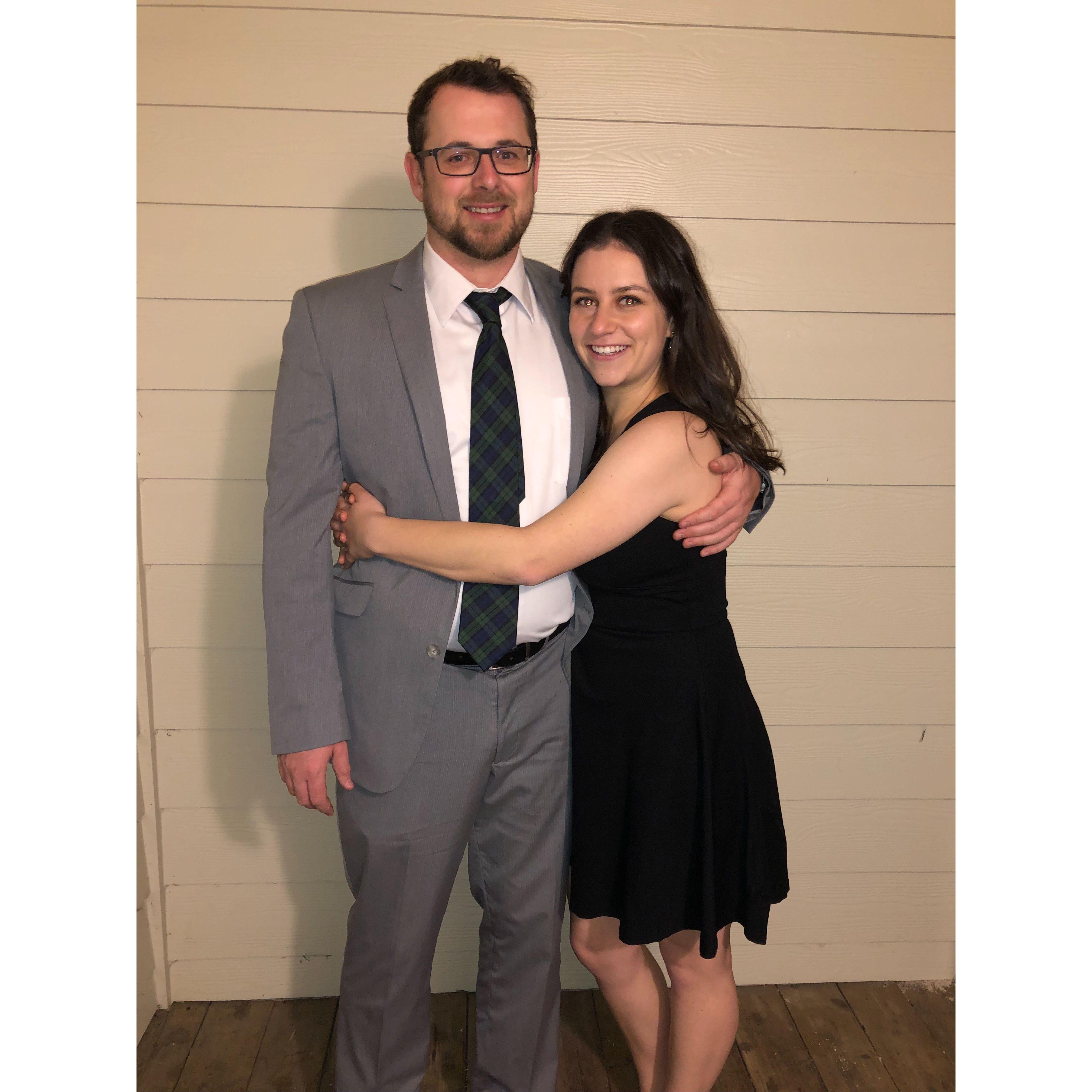 Our first OHSU holiday party, as a "secret" couple