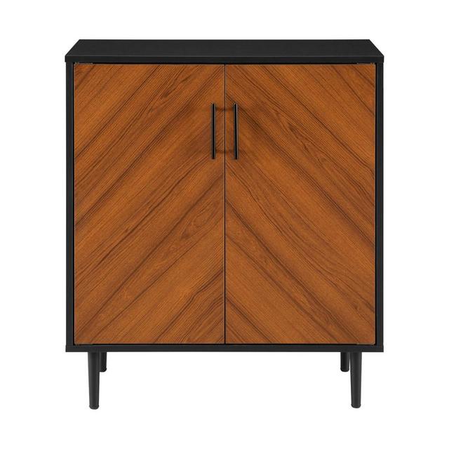 Modern Bookmatch Accent Cabinet Solid Black - Saracina Home