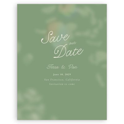 Bright Sage, Green Wedding Digital Save the Date - Ola Portrait