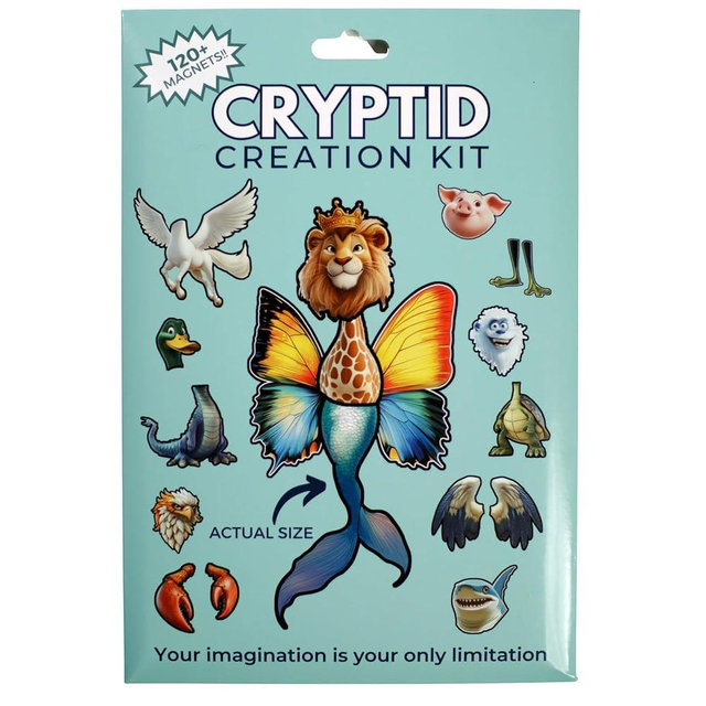 Cryptid Construction Kit Fridge Magnets - Over 120 Fun Movie-Like Magnetic Monsters and Cryptids for Kids - Colorful Water-Resistant Mix-and-Match Die Cut Monster Magnet Set for Ages 5 to 105