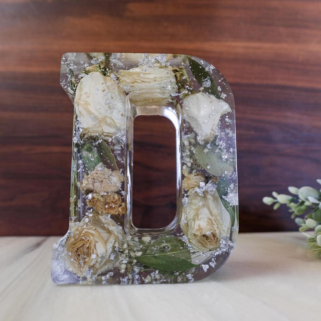 Wedding Bouquet Preservation - Resin Initial