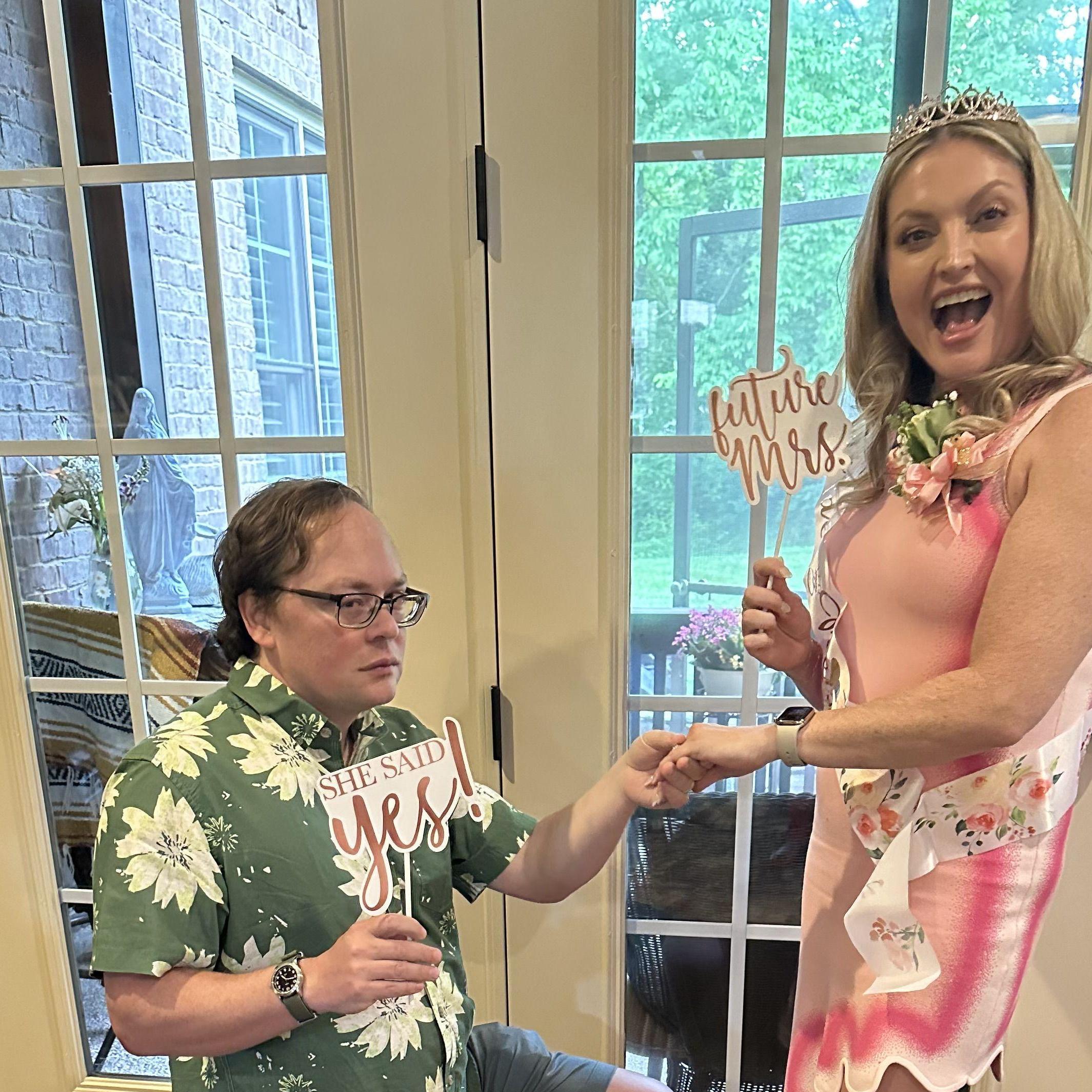 At the bridal shower getting proposed to again,  LOL