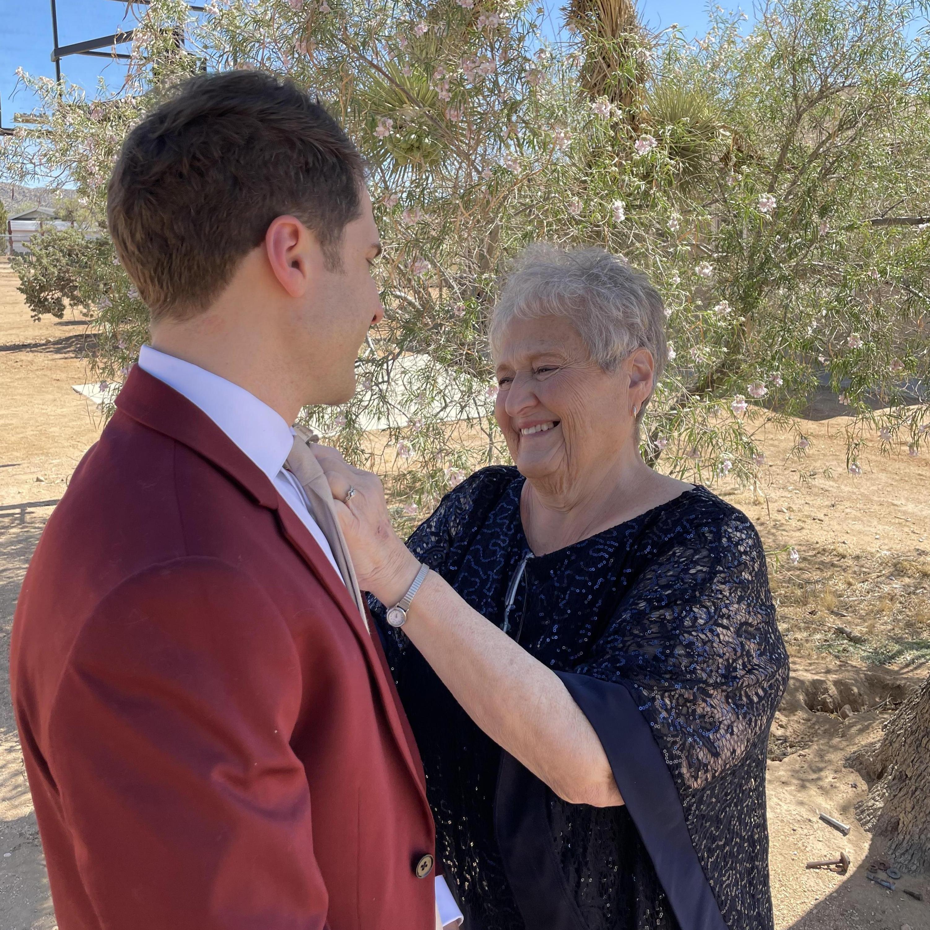 We were blessed to have our immediate family members in attendance, and we wish you all could have been there.

Andrew with Carol.
