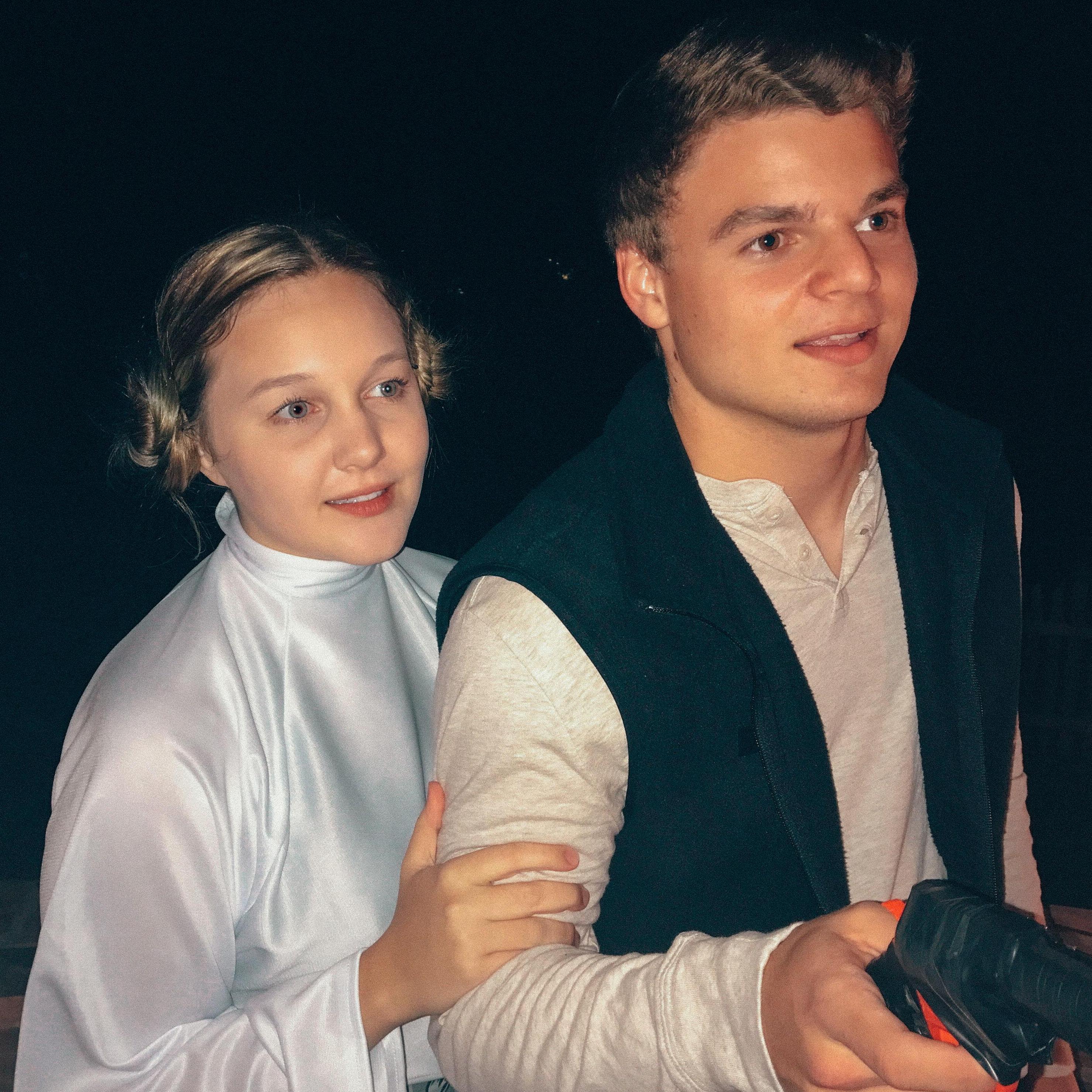 Our first Halloween - of course we were Princess Leia and Han Solo