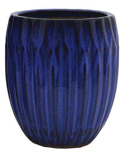 Deroma 15.7" Blue Ceramic Diamond Tall Planter