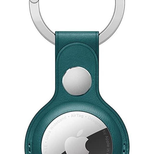 Apple AirTag Leather Key Ring - Forest Green