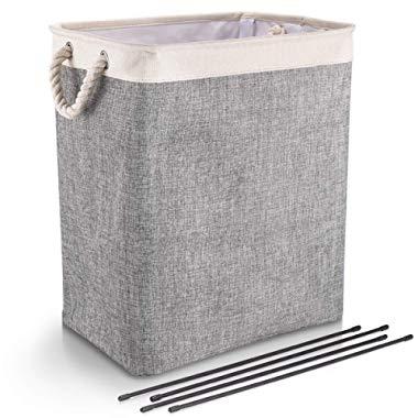 DYD Laundry Basket with Handles Linen Hampers for Laundry Storage Baskets Built-in Lining with Detachable Brackets Well-Holding Upgrade Foldable Laundry Hamper for Toys Clothing Organization
