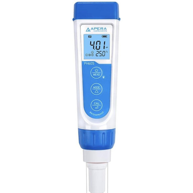 Apera Instruments Premium-Series PH60S Food pH Pocket Tester Kit, Swiss Spear pH Electrode, ±0.01 pH Accuracy, -2.00-16.00 pH Range (AI313)