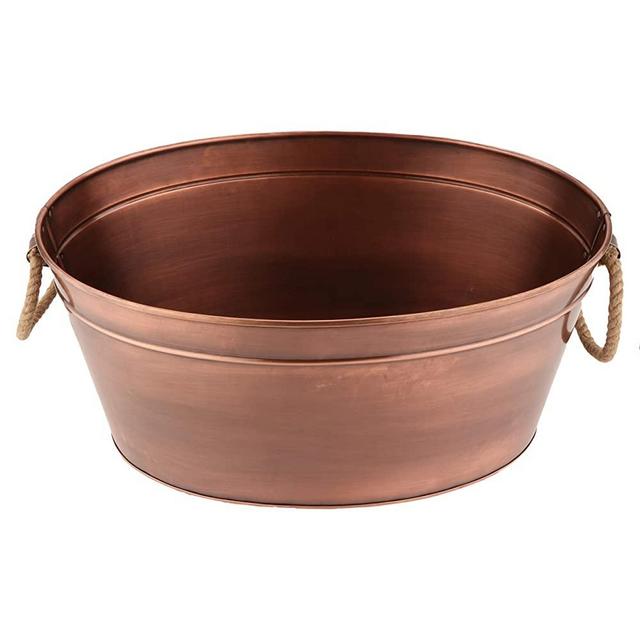 GET BT-2215-ACPR Copper Beverage Tub with Rope Handles, 8 Gallon,Antique Copper