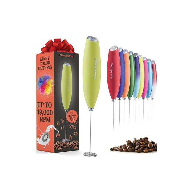 Handheld Milk Frother, Mini Foamer, Battery Operated Stainless Steel Drink Mixer for Coffee, Lattes, Cappuccino, Matcha, Chocolate
