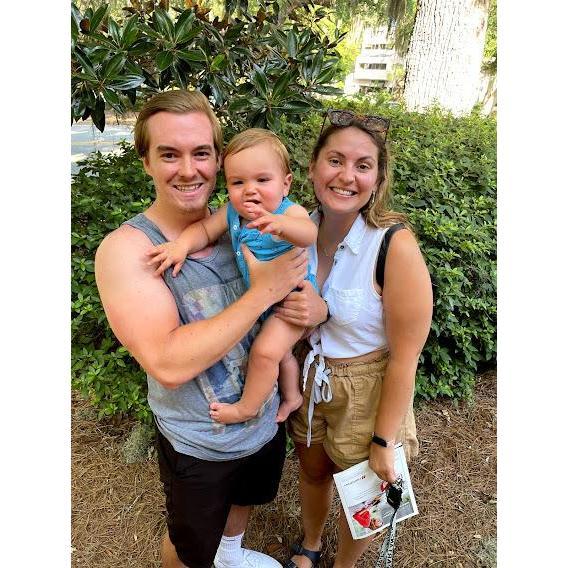 Trying to pose with Brendan's nephew Ethan! Hilton Head, SC - July 2021