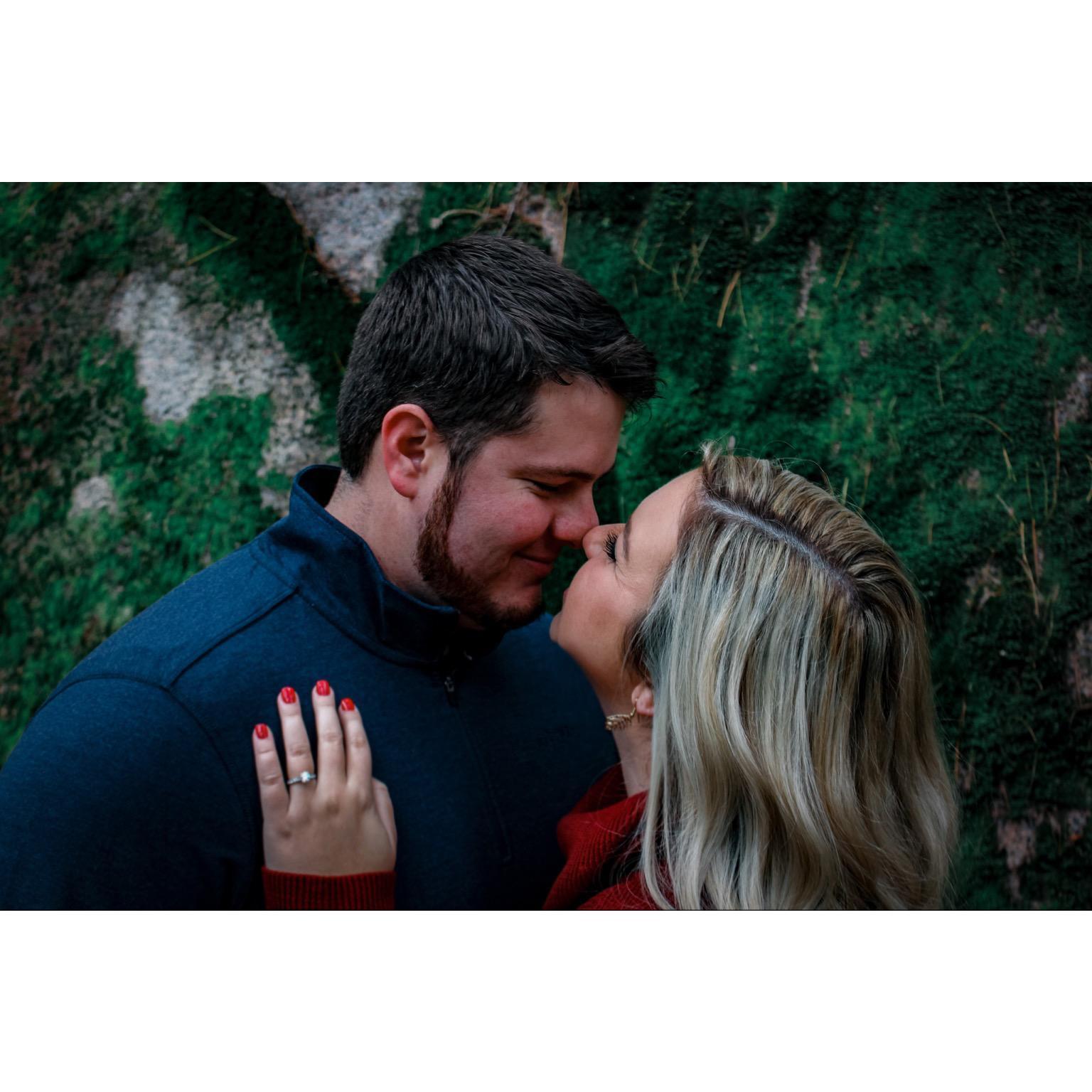 Engagement photos at Dave's Falls in Wisconsin.