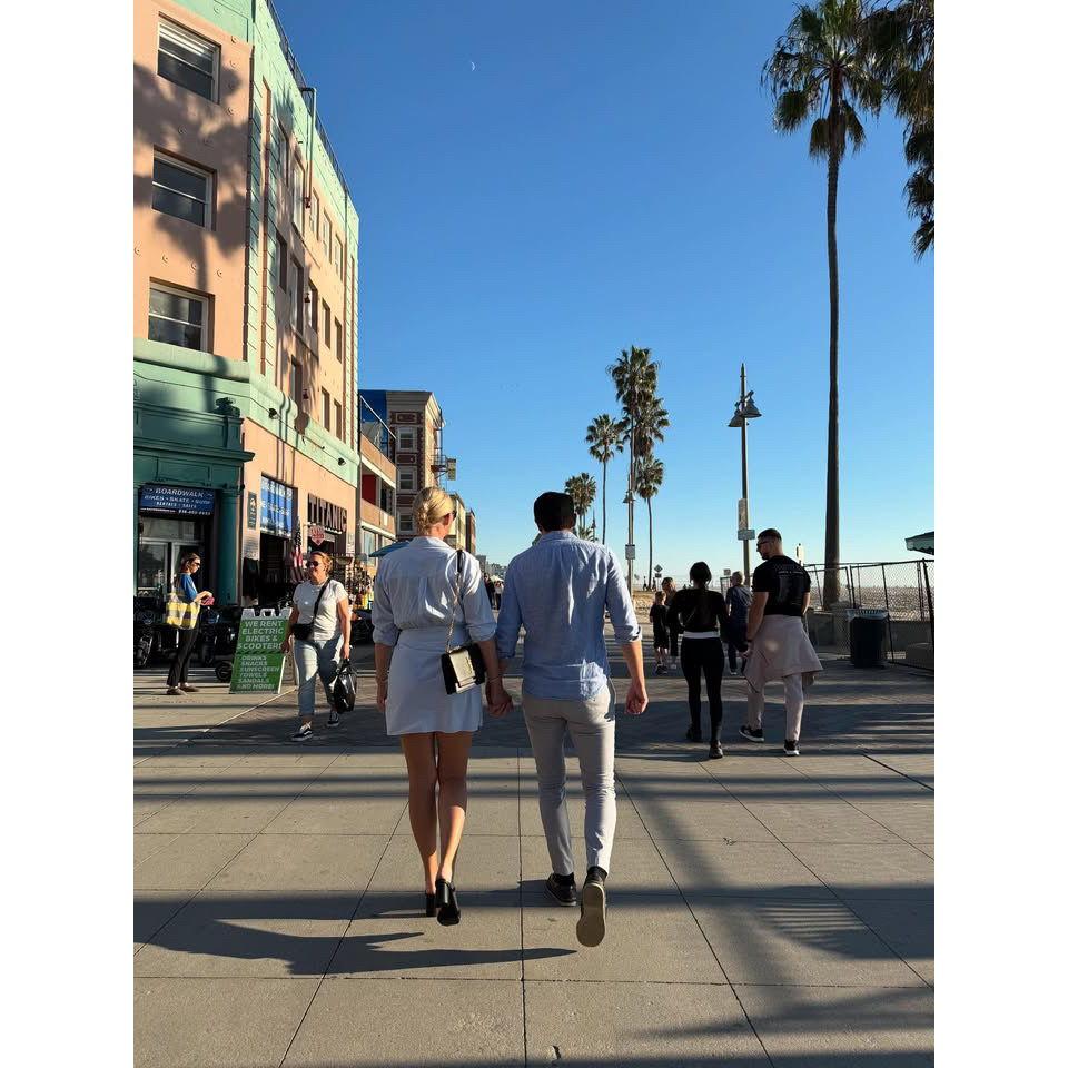 Enjoying a stroll down the strand