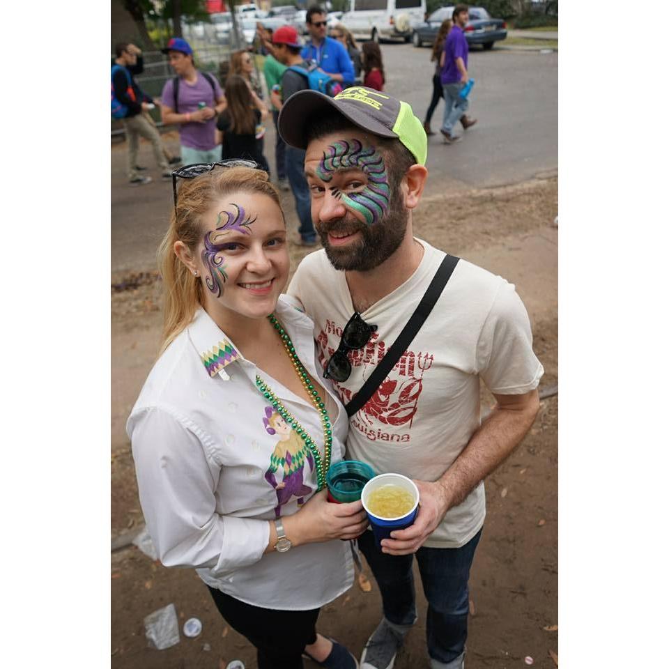 Parading and face painting during Carnival