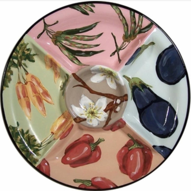 Droll Designs - Vegetable Blossom Divided Platter