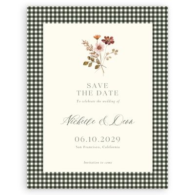 Dark Sage, Green Wedding Digital Save the Date - Viva Portrait