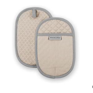 KitchenAid Asteroid Pot Holder 2-Pack Set, Milkshake Tan, 6.5"x10"
