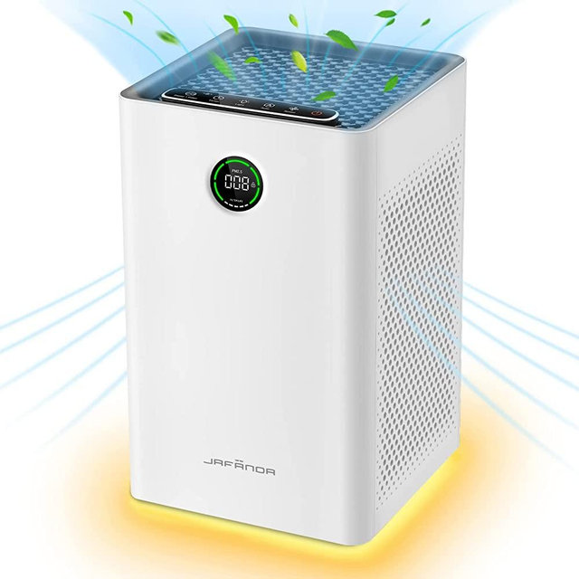 Jafända Air Purifiers for Home Large Room 1190ft² H13 True HEPA Filter,Activated Carbon Remove 99.97% Dust Smoke Odor Pollen Pets Hair Dander Allergies,Quiet Sleep Mode 23dB With Dimmable Night Light