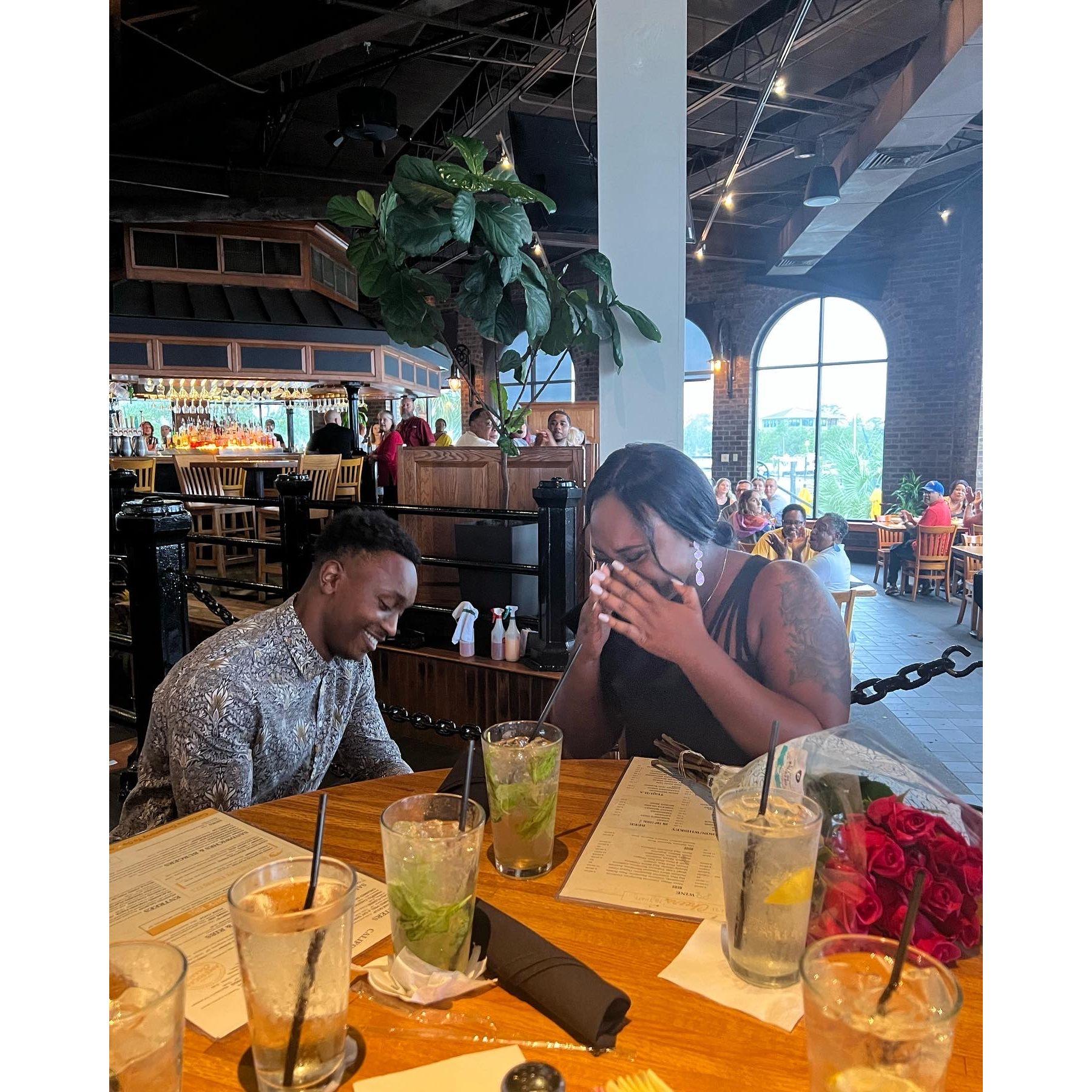 Tears after the proposal.