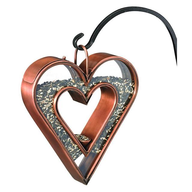 Good Directions 0113VB Heart Fly-Thru Bird Feeder Birdfeeder, Copper Finish
