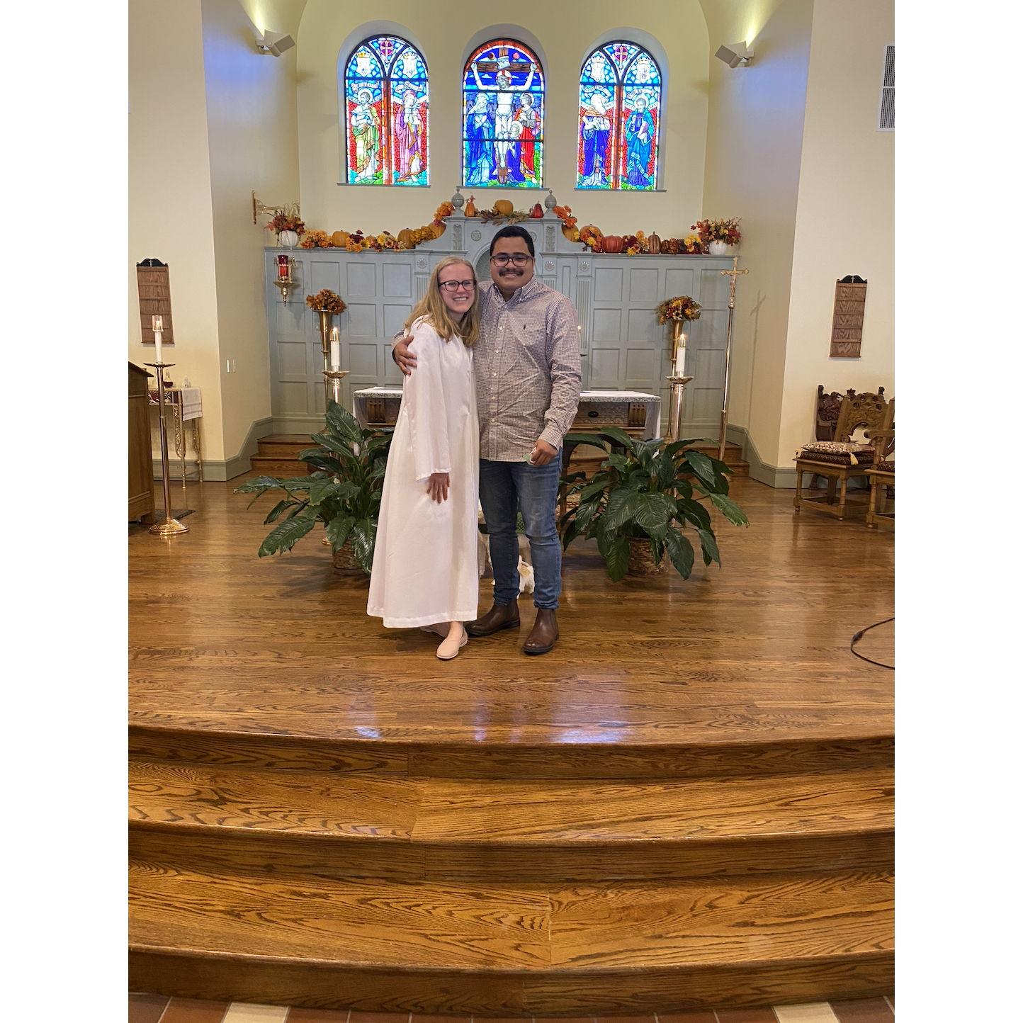 Fall 2020: Bryce gets baptized